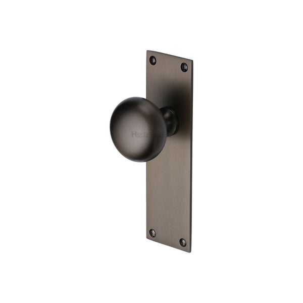Balmoral Door Knob on Plate by M Marcus - Heritage Brass