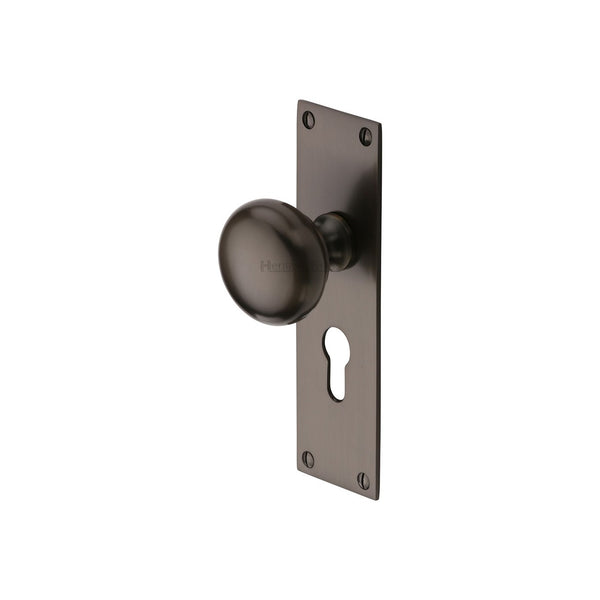 Balmoral Door Knob on Plate by M Marcus - Heritage Brass
