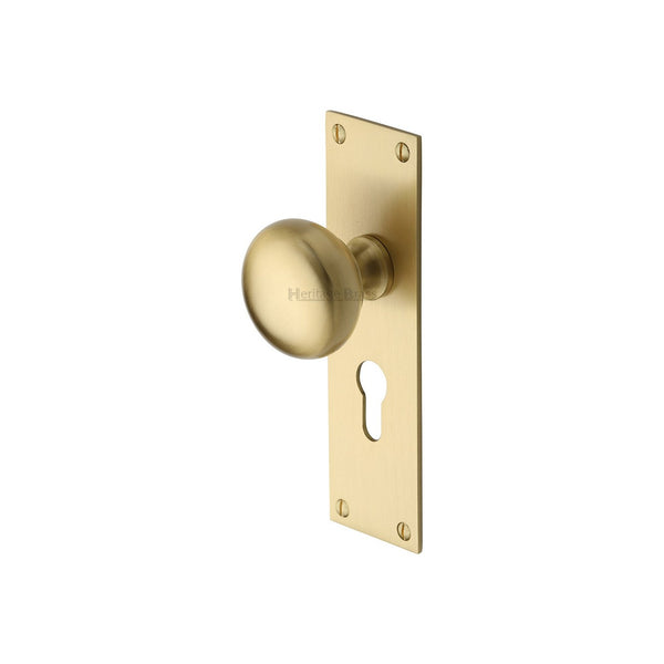 Balmoral Door Knob on Plate by M Marcus - Heritage Brass
