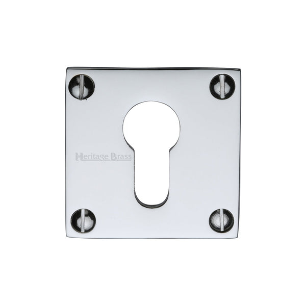 M Marcus - Heritage Brass, Euro Profile Cylinder Escutcheon Square  - BAU1558, Escutcheons & Privacy Thumbturns, Escutcheons