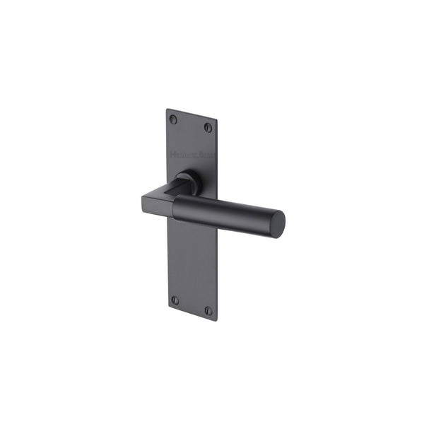 Bauhaus Door Handle on Plate by M Marcus - Heritage Brass
