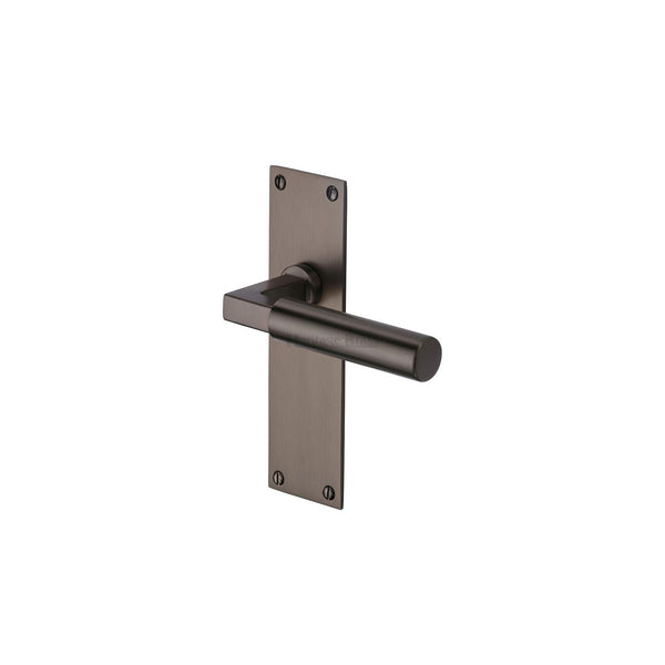 Bauhaus Door Handle on Plate by M Marcus - Heritage Brass