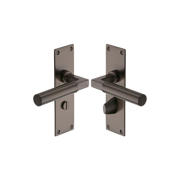Bauhaus Door Handle on Plate by M Marcus - Heritage Brass