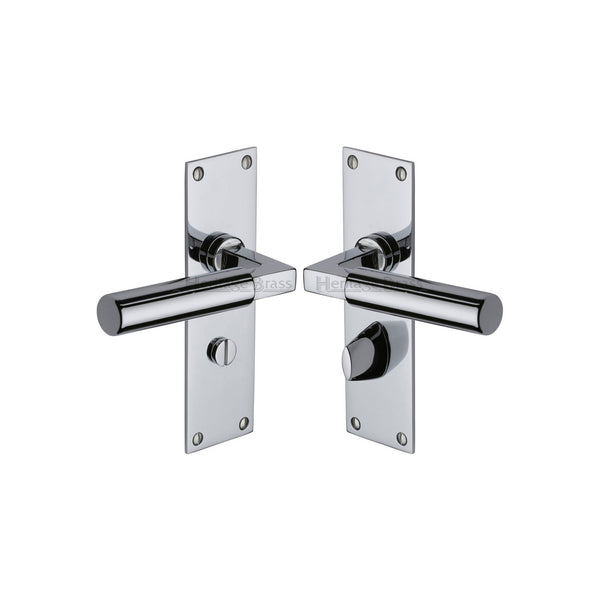 Bauhaus Door Handle on Plate by M Marcus - Heritage Brass