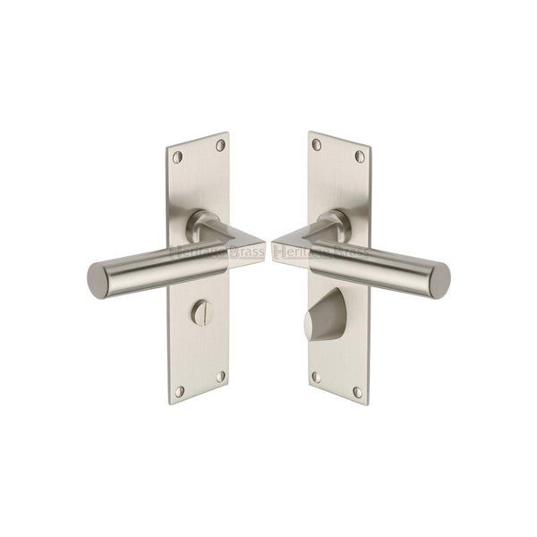 Bauhaus Door Handle on Plate by M Marcus - Heritage Brass