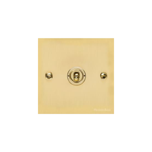 Bauhaus Range Polished Brass Switches & Sockets, BH1 - 1 Gang Toggle Switch by Heritage Brass By M-Marcus