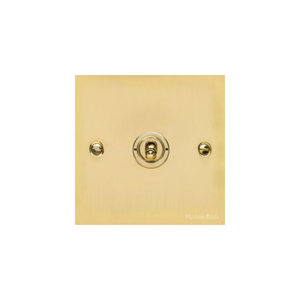 Bauhaus Range Polished Brass Switches & Sockets, BH1 - 1 Gang Intermediate Toggle Switch by Heritage Brass By M-Marcus
