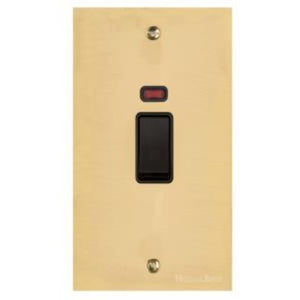 Bauhaus Range Polished Brass Switches & Sockets, BH1 - 45A DP Cooker Switch with Neon (tall plate) by Heritage Brass By M-Marcus