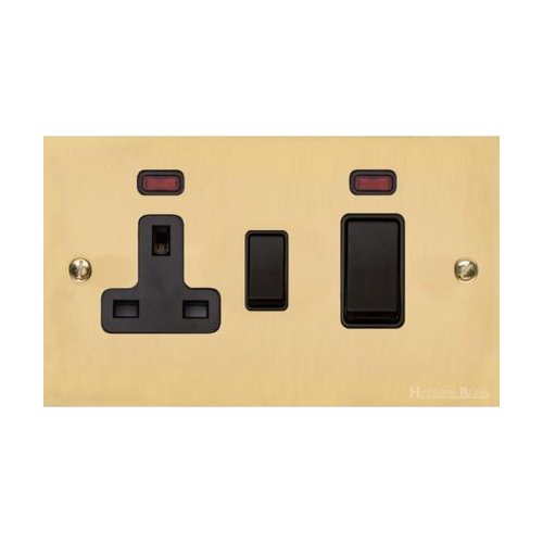 Bauhaus Range Polished Brass Switches & Sockets, BH1 - 45A Cooker Unit + 13A Socket by Heritage Brass By M-Marcus
