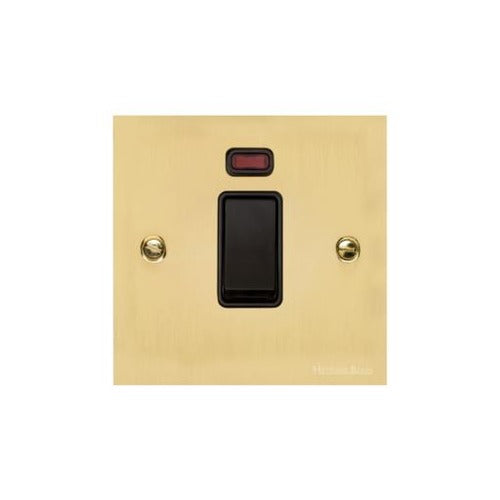 Bauhaus Range Polished Brass Switches & Sockets, BH1 - 45A DP Cooker Switch with Neon (single plate) by Heritage Brass By M-Marcus