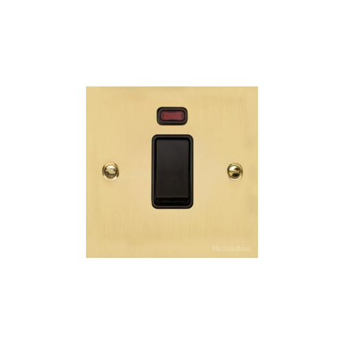 Bauhaus Range Polished Brass Switches & Sockets, BH1 - 45A DP Cooker Switch with Neon (single plate) by Heritage Brass By M-Marcus