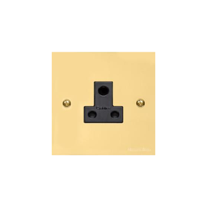Bauhaus Range Polished Brass Switches & Sockets, BH1 - 5 Amp 3 Round Pin Socket by Heritage Brass By M-Marcus