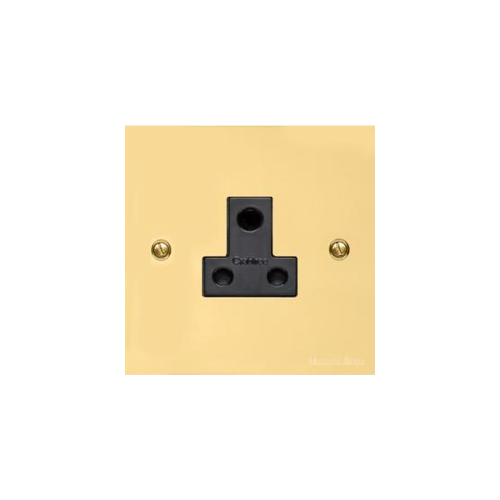 Bauhaus Range Polished Brass Switches & Sockets, BH1 - 5 Amp 3 Round Pin Socket by Heritage Brass By M-Marcus
