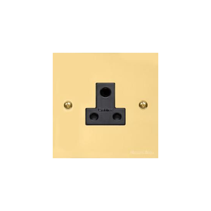 Bauhaus Range Polished Brass Switches & Sockets, BH1 - 5 Amp 3 Round Pin Socket by Heritage Brass By M-Marcus