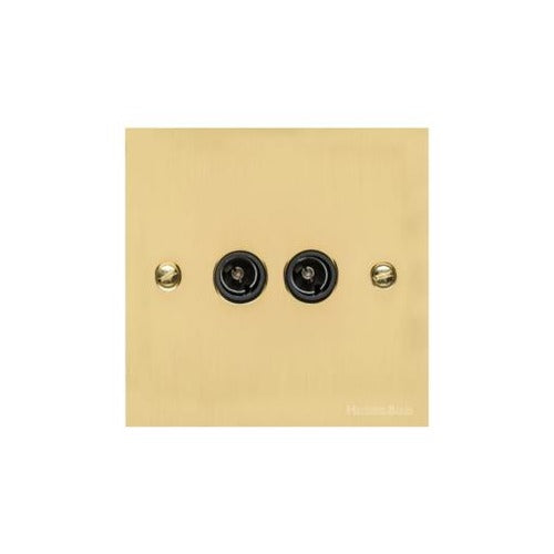 Bauhaus Range Polished Brass Switches & Sockets, BH1 - 2 Gang TV Coaxial Socket by Heritage Brass By M-Marcus