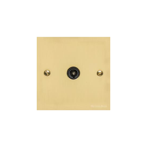 Bauhaus Range Polished Brass Switches & Sockets, BH1 - 1 Gang Isolated TV Coaxial Socket by Heritage Brass By M-Marcus