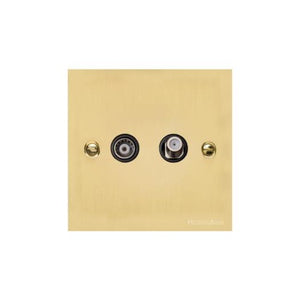 Bauhaus Range Polished Brass Switches & Sockets, BH1 - TV/Satellite Socket by Heritage Brass By M-Marcus