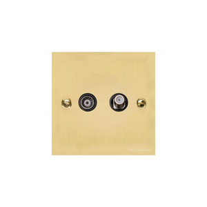 Bauhaus Range Polished Brass Switches & Sockets, BH1 - TV/Satellite Socket by Heritage Brass By M-Marcus