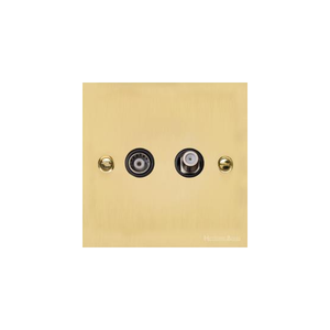 Bauhaus Range Polished Brass Switches & Sockets, BH1 - TV/Satellite Socket by Heritage Brass By M-Marcus