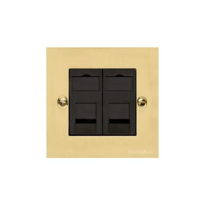 Bauhaus Range Polished Brass Switches & Sockets, BH1 - 2 Gang CAT6 by Heritage Brass By M-Marcus