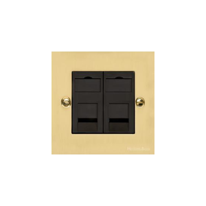 Bauhaus Range Polished Brass Switches & Sockets, BH1 - 2 Gang RJ45 by Heritage Brass By M-Marcus