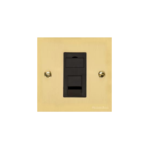 Bauhaus Range Polished Brass Switches & Sockets, BH1 - 1 Gang CAT6 by Heritage Brass By M-Marcus