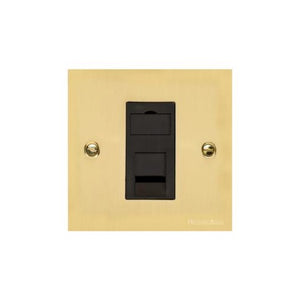 Bauhaus Range Polished Brass Switches & Sockets, BH1 - 1 Gang RJ11 by Heritage Brass By M-Marcus