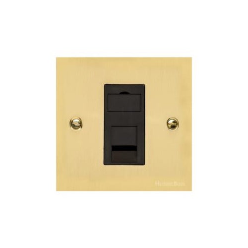 Bauhaus Range Polished Brass Switches & Sockets, BH1 - 1 Gang RJ11 by Heritage Brass By M-Marcus