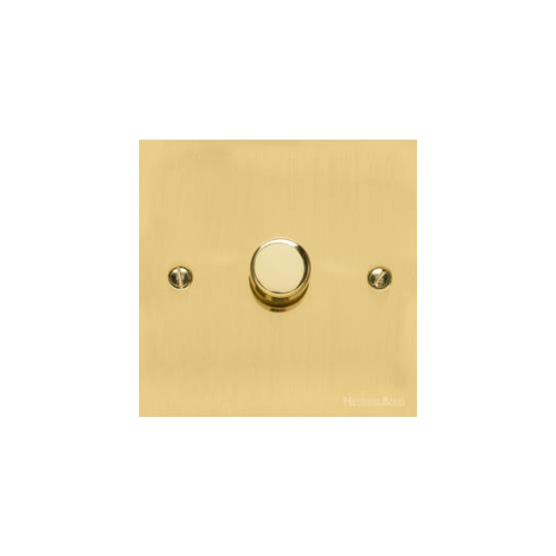 Bauhaus Range Polished Brass Switches & Sockets, BH1 - 1 Gang Dimmer 250 watts (Compatible with halogen/ incandescent bulbs) by Heritage Brass By M-Marcus
