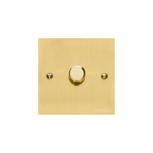 Bauhaus Range Polished Brass Switches & Sockets, BH1 - 1 Gang Dimmer 400 watts (Compatible with halogen/ incandescent bulbs) by Heritage Brass By M-Marcus