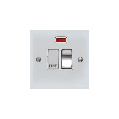 Bauhaus Range Polished Chrome Switches & Sockets, BH2 - Switched Spur with Neon (13 Amp) by Heritage Brass By M-Marcus