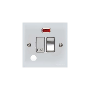 Bauhaus Range Polished Chrome Switches & Sockets, BH2 - Switched Spur with Neon + Cord (13 Amp) by Heritage Brass By M-Marcus