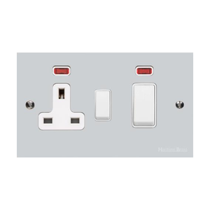 Bauhaus Range Polished Chrome Switches & Sockets, BH2 - 45A Cooker Unit + 13A Socket by Heritage Brass By M-Marcus