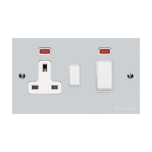 Bauhaus Range Polished Chrome Switches & Sockets, BH2 - 45A Cooker Unit + 13A Socket by Heritage Brass By M-Marcus