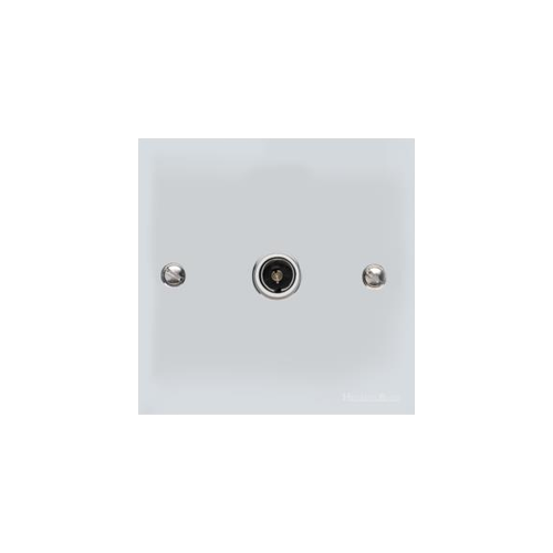Bauhaus Range Polished Chrome Switches & Sockets, BH2 - 1 Gang Isolated TV Coaxial Socket by Heritage Brass By M-Marcus