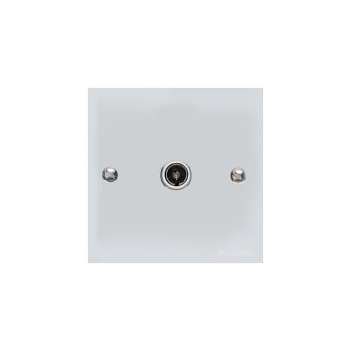 Bauhaus Range Polished Chrome Switches & Sockets, BH2 - 1 Gang Isolated TV Coaxial Socket by Heritage Brass By M-Marcus