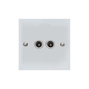 Bauhaus Range Polished Chrome Switches & Sockets, BH2 - TV/FM Diplexed Socket by Heritage Brass By M-Marcus