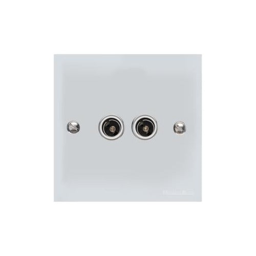 Bauhaus Range Polished Chrome Switches & Sockets, BH2 - TV/FM Diplexed Socket by Heritage Brass By M-Marcus