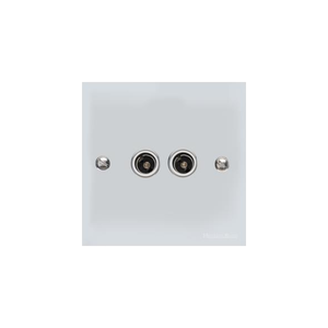 Bauhaus Range Polished Chrome Switches & Sockets, BH2 - TV/FM Diplexed Socket by Heritage Brass By M-Marcus