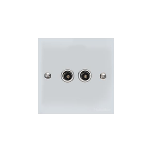 Bauhaus Range Polished Chrome Switches & Sockets, BH2 - TV/FM Diplexed Socket by Heritage Brass By M-Marcus