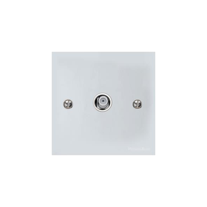 Bauhaus Range Polished Chrome Switches & Sockets, BH2 - 1 Gang Satellite Socket by Heritage Brass By M-Marcus
