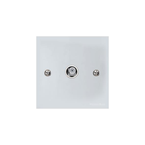 Bauhaus Range Polished Chrome Switches & Sockets, BH2 - 1 Gang Satellite Socket by Heritage Brass By M-Marcus
