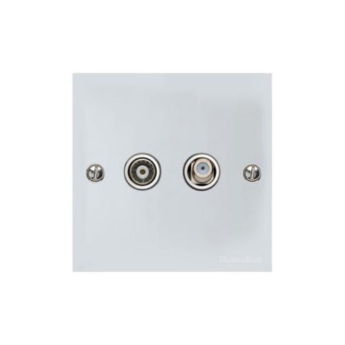 Bauhaus Range Polished Chrome Switches & Sockets, BH2 - TV/Satellite Socket by Heritage Brass By M-Marcus