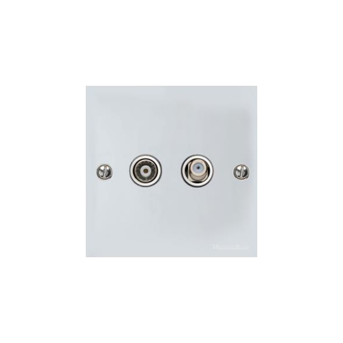 Bauhaus Range Polished Chrome Switches & Sockets, BH2 - TV/Satellite Socket by Heritage Brass By M-Marcus