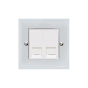 Bauhaus Range Polished Chrome Switches & Sockets, BH2 - 2 Gang Secondary Line Socket by Heritage Brass By M-Marcus