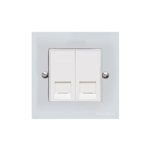 Bauhaus Range Polished Chrome Switches & Sockets, BH2 - 2 Gang Secondary Line Socket by Heritage Brass By M-Marcus