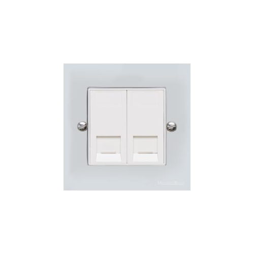 Bauhaus Range Polished Chrome Switches & Sockets, BH2 - 2 Gang Master Line Socket by Heritage Brass By M-Marcus