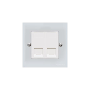 Bauhaus Range Polished Chrome Switches & Sockets, BH2 - 2 Gang RJ45 by Heritage Brass By M-Marcus