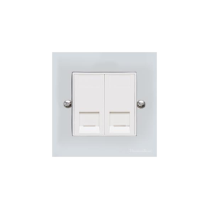 Bauhaus Range Polished Chrome Switches & Sockets, BH2 - 2 Gang RJ45 by Heritage Brass By M-Marcus