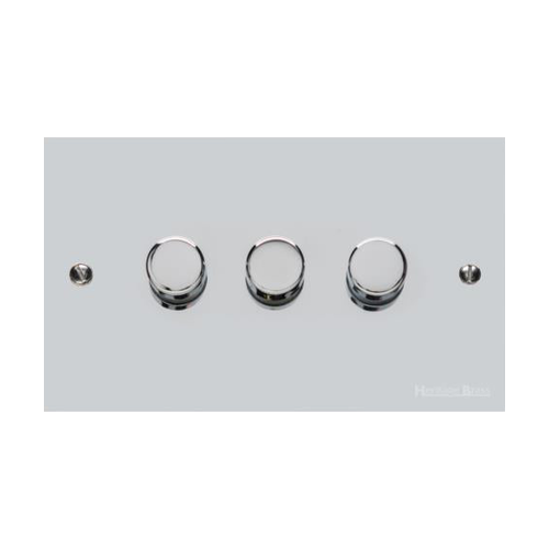 Bauhaus Range Polished Chrome Switches & Sockets, BH2 - 3G Multi Location Primary Dimmer by Heritage Brass By M-Marcus